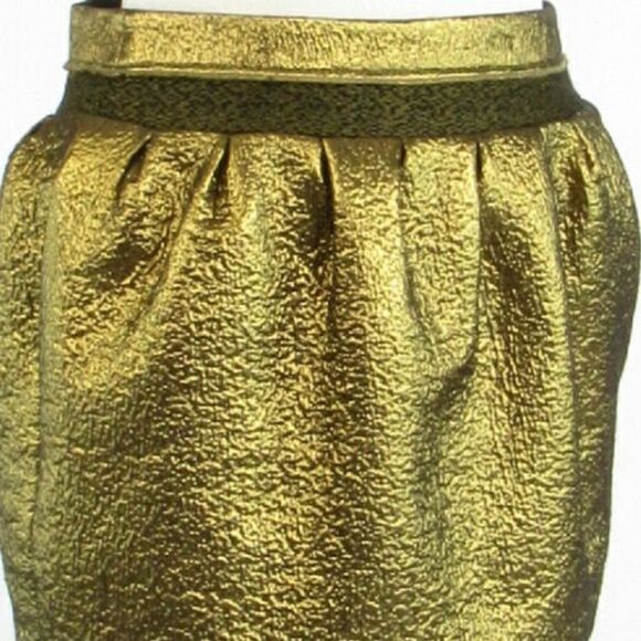 Metallic gold DIANE VON FURSTENBERG mini skirt 0 - Picture 8 of 8